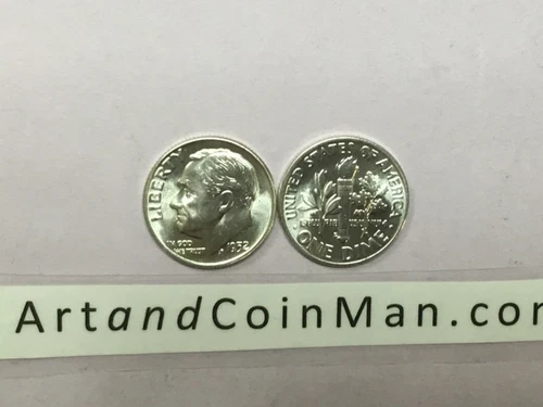 1952 D SILVER BU UNCIRCULATED ROOSEVELT DIME. NICE COIN!