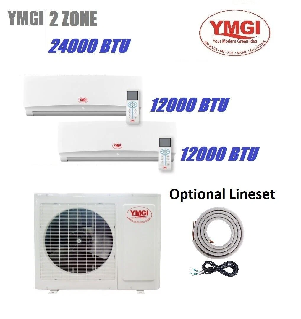Heating Cooling 24000BTU 2 Ton 2 Zone Ductless Mini Split Air Conditioner  YMGI | eBay