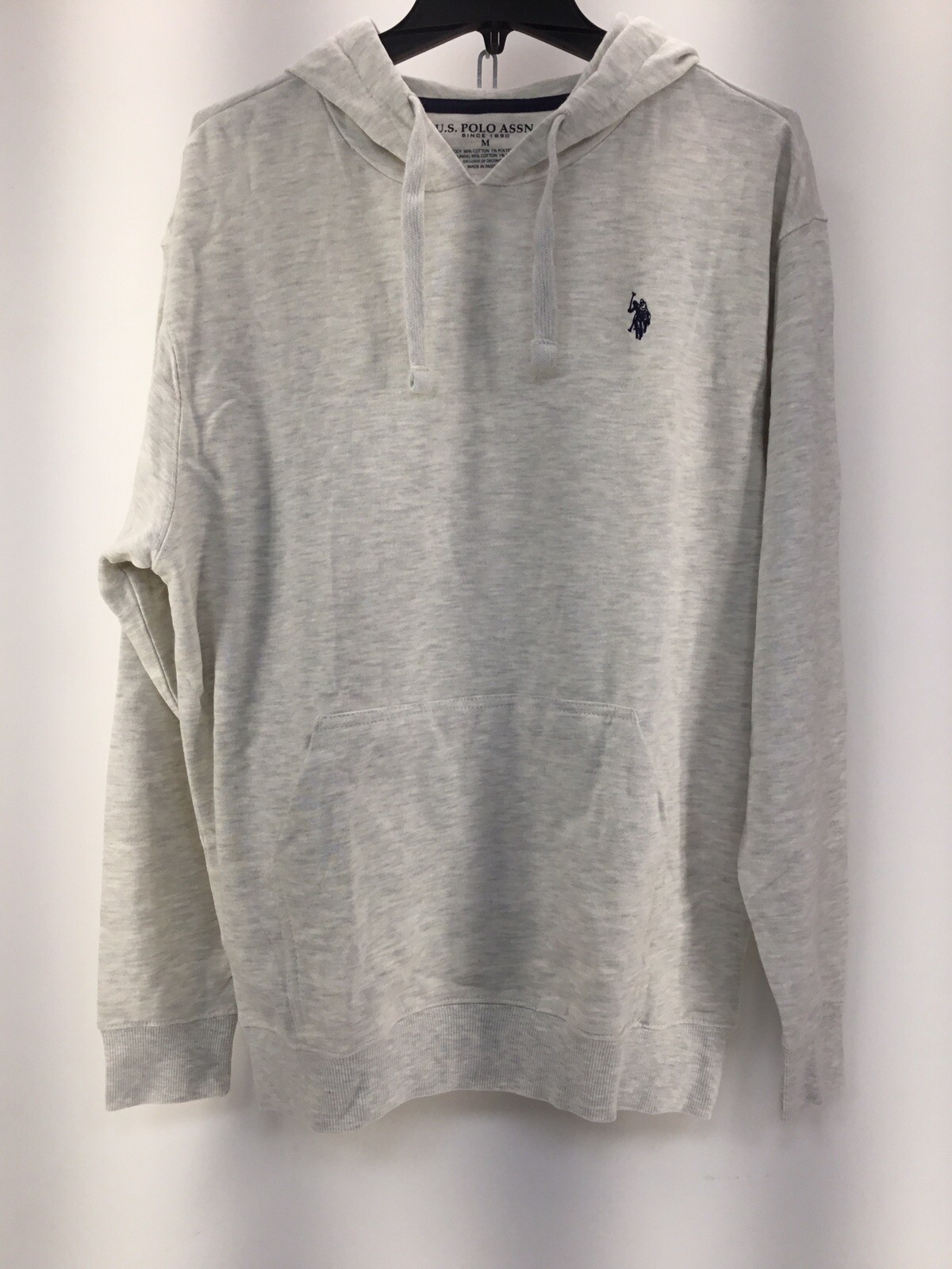 Мужская толстовка US POLO ASSN из однотонного ФРАНЦУЗСКОГО МАХРОВОГО материала Pullocer, овсяная [M]