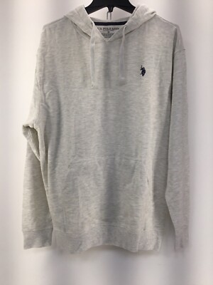 U.S. POLO ASSN Men's Solid 'FRENCH TERRY' Pullocer Hoodie, Oatmeal [M]