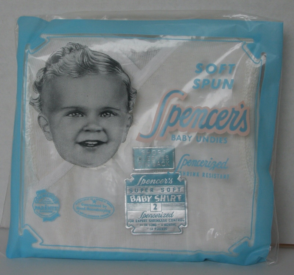 Vintage Spencer's Soft Spun Baby Undies Shirt Sz New Spencerized