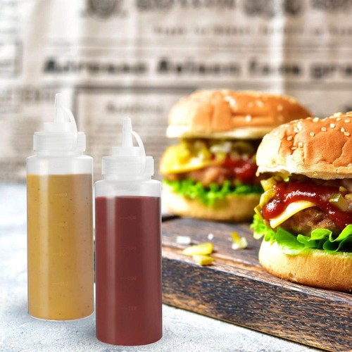Bottiglia per salsa trasparente in plastica 250-800 ML dispenser Mayo bottiglie bottiglie bottiglie olio - Foto 5 di 11