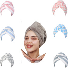 6 Pack Microfiber Hair Towel Wrap for Women Quick Dry Anti-Frizz Turban Bulk Set