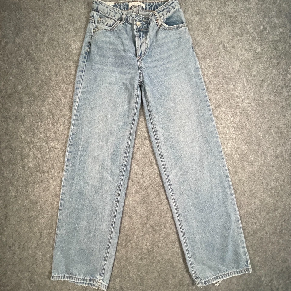 Denim retro holgado retro lavado claro talla 0 W24 L29 casi famoso talla 0 W24 Foto 2 de 4