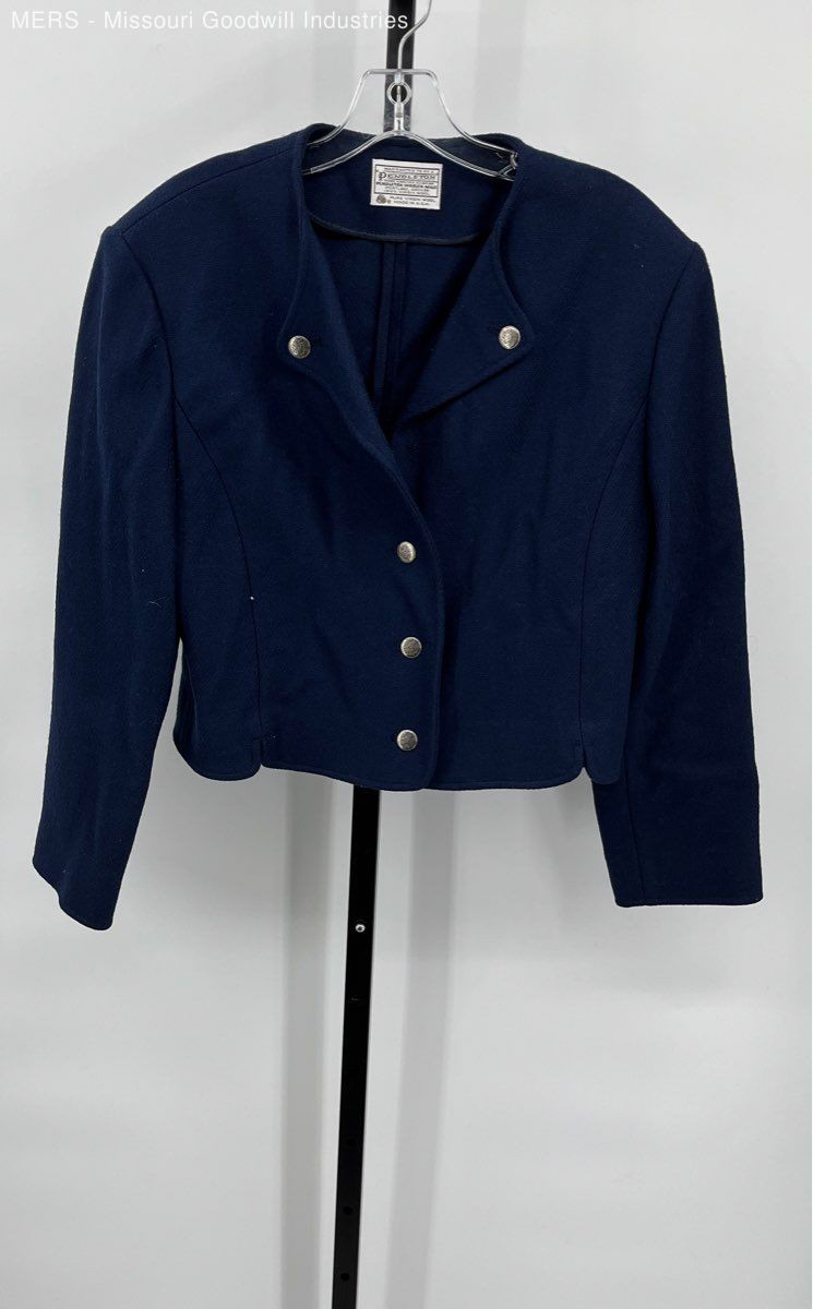 Pendleton Womens Blue Solid Wool Cropped Blazer J… - image 1