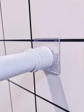 LADYMOON Adhesive Shower Curtain Rod Holder No Transparent-Large, Transparent