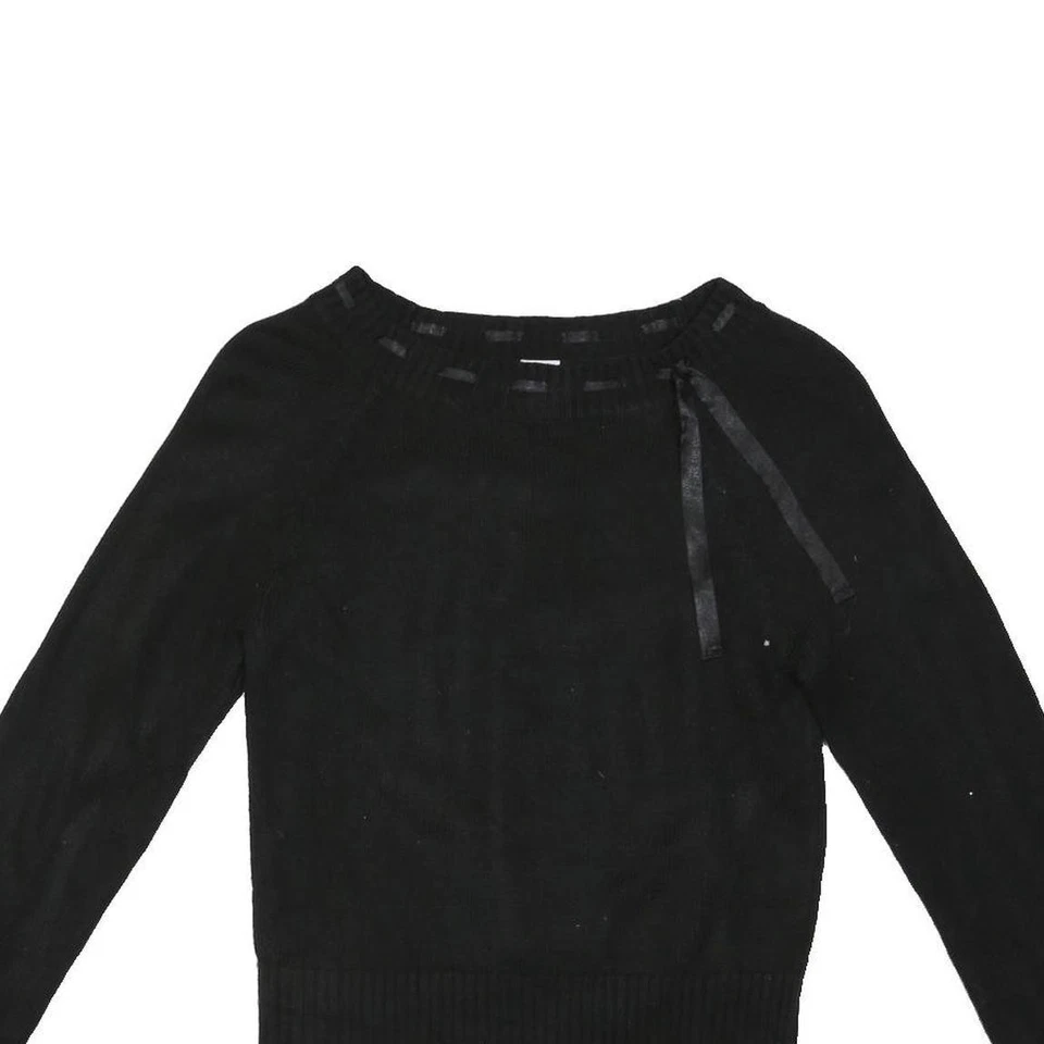 OLD NAVY Fille Pull En Tricot Noir À Encolure Ronde Basique Coton Mélangé - Photo 2/4