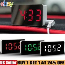 LED Electric Digital Alarm Clock Mains Power Mirror Temperature Display For Home