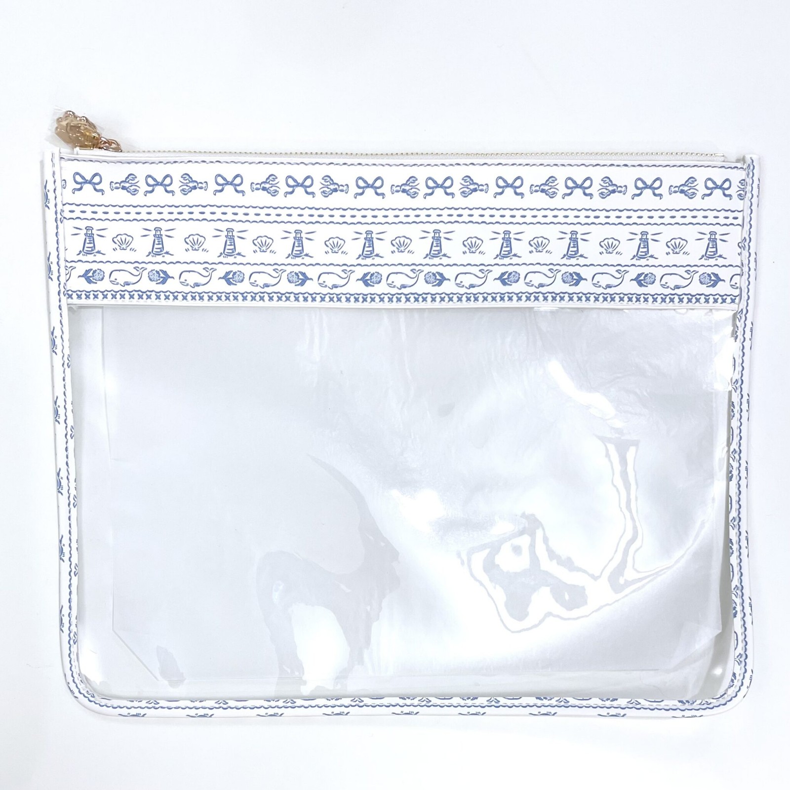 Penny Linn Project Bag 14 x 11.25 Large Nantucket Coastal Reverie Blue & White