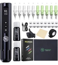 Dragonhawk Tattoo Gun Kit Wireless L1 Tattoo Pen Machine Pro 3400mAh Tattoo Kit