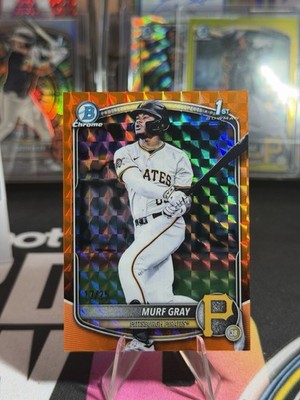 Murf Gray 1st /25 2025 Bowman Chrome Draft Orange Geometric Refractor Pirates