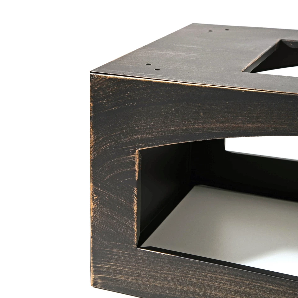 37 Inch Rectangular Bronze Outdoor Wood Burning Fireplace with Log Storage - Image 2 of 4