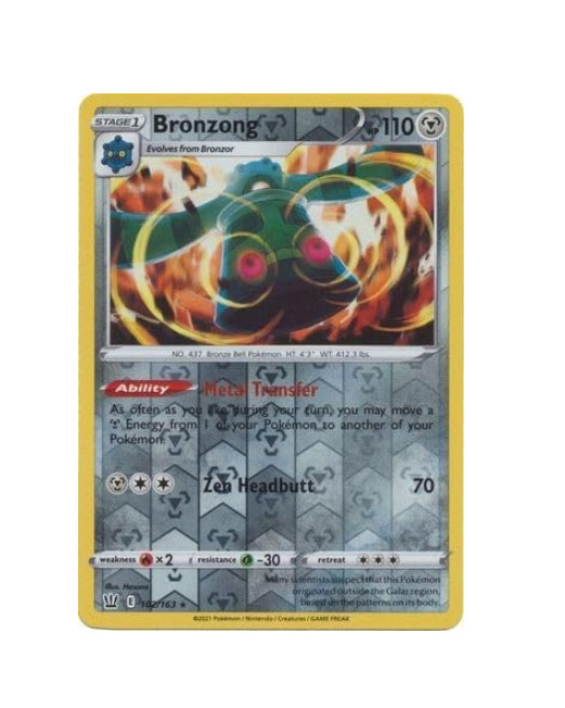 Pokemon - Bronzong - 102/163 - Reverse Holo Rare - Battle Styles - NM/M