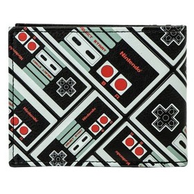 Retro Nintendo NES Controller Puzzle Dpad Black Coin & Card Bi-Fold Wallet