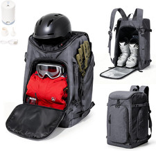 Ski Boot Bag Black Ski and Snowboard Boots Backpack for Ski 60L Vacuum Travel Ba