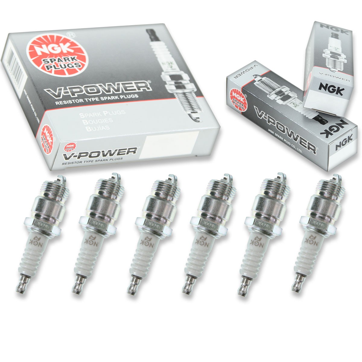 6 pcs NGK V-Power Spark Plugs for 1983 Mercury Marquis 3.3L L6 - Engine Kit jh