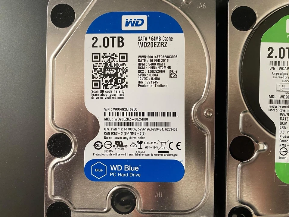 Western Digital WD20EARX HDD 3,5" WD Caviar Green & WD Blue 2x 2TB SATA - Immagine 3 di 4