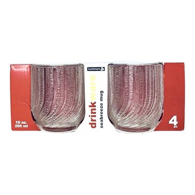 4 Luminarc Arcoroc SEABREEZE Arc International Clear 10 OZ Glass Mugs NEW