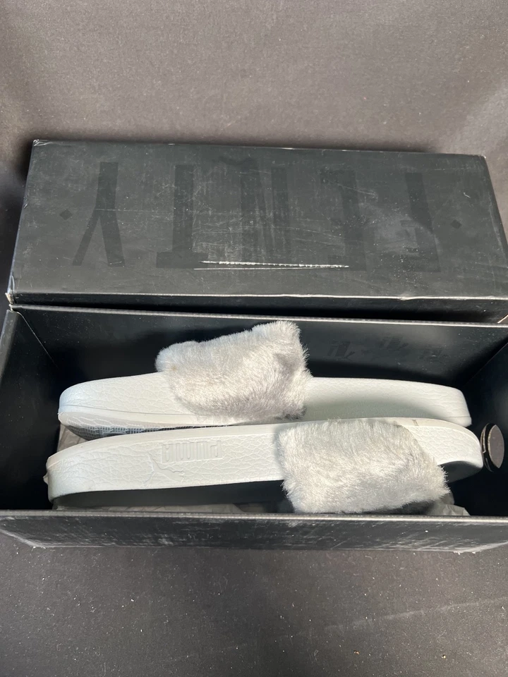 Sandalia Puma Fenty x Rihanna gris piel deslizables Leadcat Fenty talla para mujer EE. UU. 9,5 Foto 2 de 4