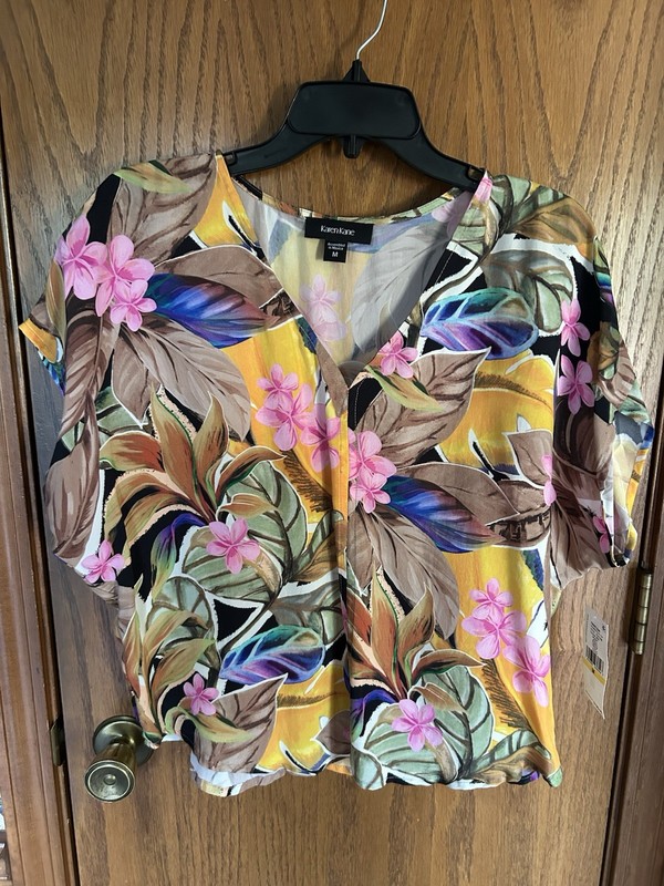 Karen Kane Dolman Sleeve V Neck Top - Size Medium - Tropic Sun Group - $129 NWT