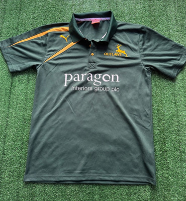 Notts Outlaws Cricket 2013 Puma One Day Green Trikot | Herren Medium T-Shirt