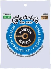 Authentic Acoustic Guitar Strings, Superior Performance Extra Light 10-47, 92/8 