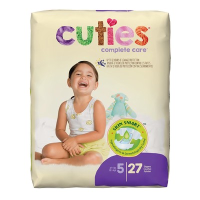 Cuties Complete Care Baby Baby Diaper Size 5 Over 27 lbs. CR5001 27 Ct