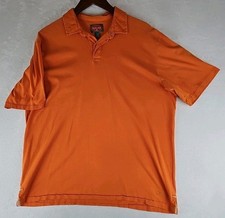 Tommy Bahama Mens Relax Polo Shirt L Orange 100 Pima Cotton Short Sleeve Casual