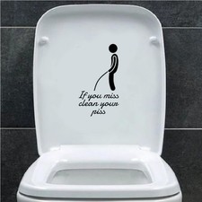 If You Miss Funny Bathroom Toilet Stickers  Waterproof Decal - Easy-To-Apply