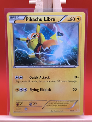 Pikachu Libre 30/30 Sonne & Mond exklusive ultra seltene Holo-Pokémonkarte 