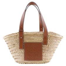 LOEWE Basket bag small Tote Bag Basket bag Brown Raffia/leather Women