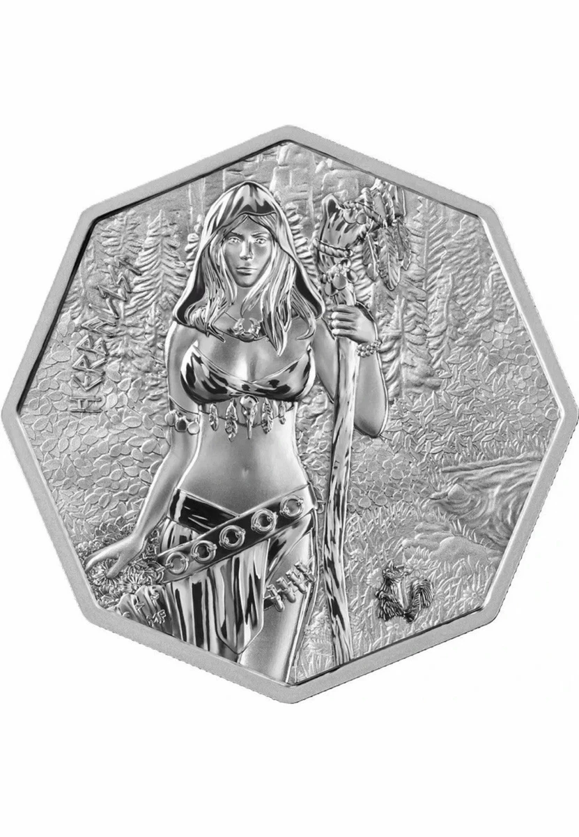 1 Oz Plata 9999 Germanía Mint WITCHCRAFT Herbalist. En Cápsula y Certificado.