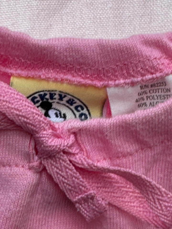 Mickey & Co Disney Pink Tonk Top Girls Size M (10-12) Years Floral embroidery - Image 4 of 4