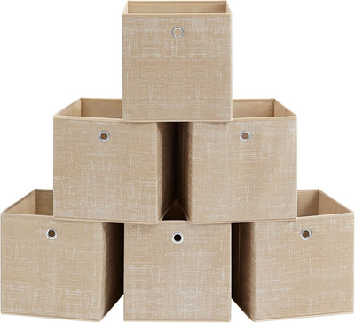 SONGMICS Aufbewahrungsbox, 6Er Set, Ordnungsboxen Aus Vliesstoff Mit Griff, Boxe
