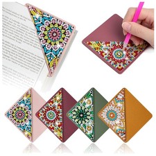 4 pcs Diamond Painting Bookmarks, DIY Diamond Art Kits for Adults, Book Corne...