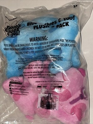 Blue's Clues and You! Beanbag Plush Blue Magenta 7  Action Figure Doll New