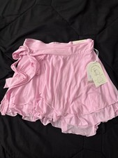 Blogilates Pink Wrap Tie Dance Skort Skirt Bu...