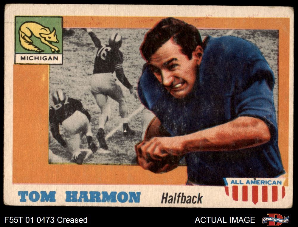 1955 Topps #35 Tom Harmon Bears SHORT-PRINT RC Michigan 2 - GOOD