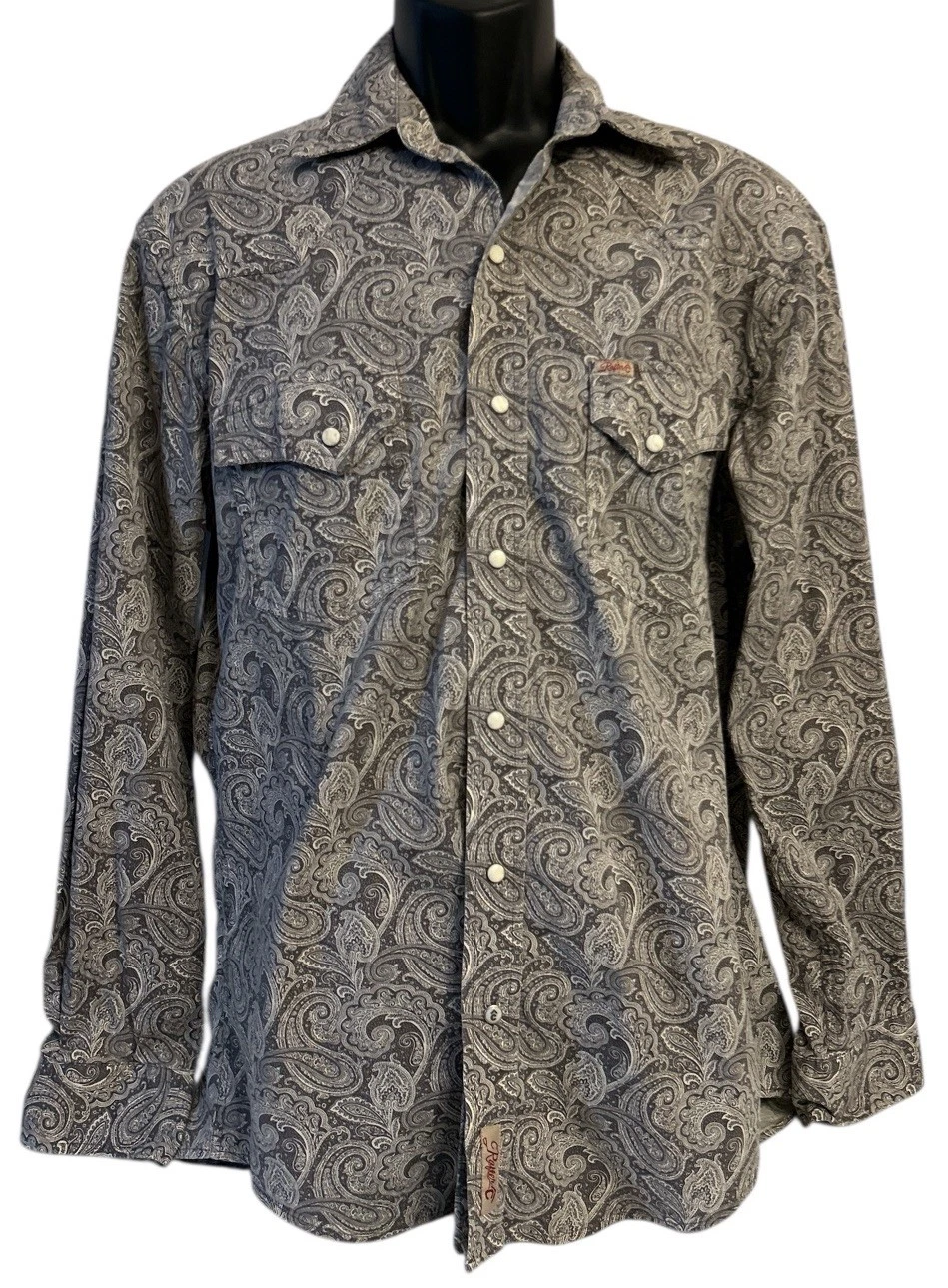 Rafter Shirt Mens Sz M Pearl Snap Paisley Long Sleeve Western Floral