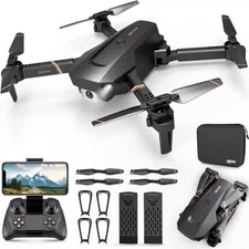 V4 Drone 2025 4K HD Dual Camera WiFi FPV RC Foldable Quadcopter + 3 Batteries US