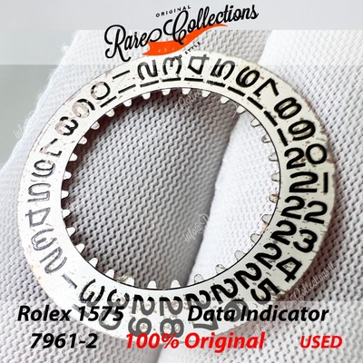 GEBRAUCHT gebrauchte Rolex Disc Data Disk 1575 7961-2 Silver FAT FONT 1675 GMT .42