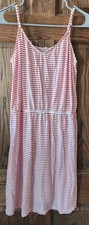 J.Crew Orange & White Stripe Dress 85% Rayon/15% Linen Womens Medium 
