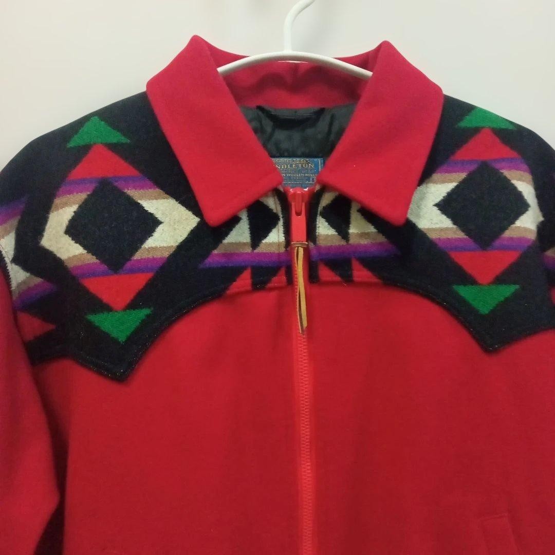 Pendleton Native Pattern 70s Vintage Wool Jacket,… - image 2