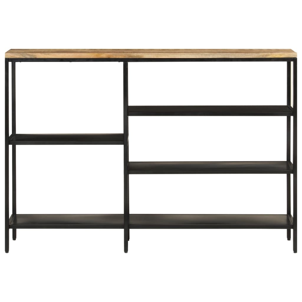 Tavolo Consolle 110x30x75cm Legno Massello Mango Grezzo e Ferro vidaXL foto 2