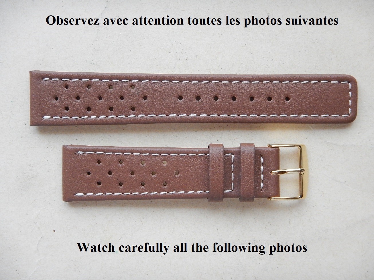 Bracelet montre 20mm cuir marron clair pour remplacer et sublimer votre montre sport