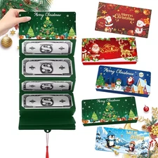 5PCS Christmas Cash Gift Envelope with 10 Slots, Cash Gift Card Holders, Xmas Mo