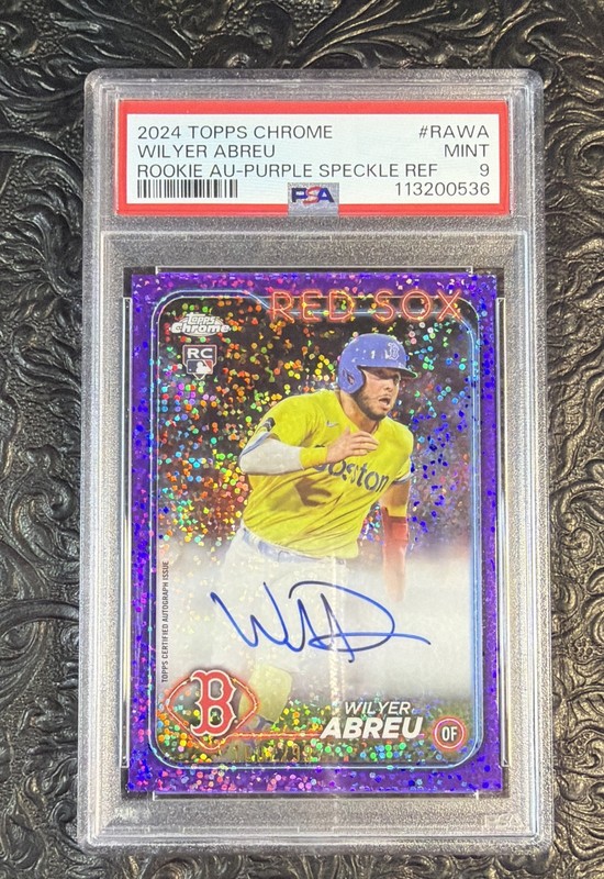 2024 Topps Chrome - Rookie Auto Wilyer Abreu #RA-WA Purple Speckle PSA 9