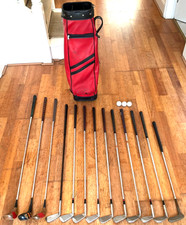 Mens VINTAGE COLLECTABLE Full Golf Clubs Set 13 Irons Woods Right Handed +Bag