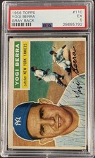 1956 Topps #110b Yogi Berra Gray Back PSA 5 EX New Label