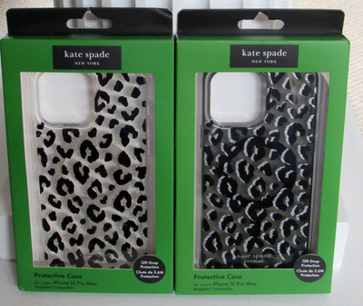 Kate Spade iPhone 16 Pro Max Case w/MagSafe - Glitter Leopard NEW IN BOX